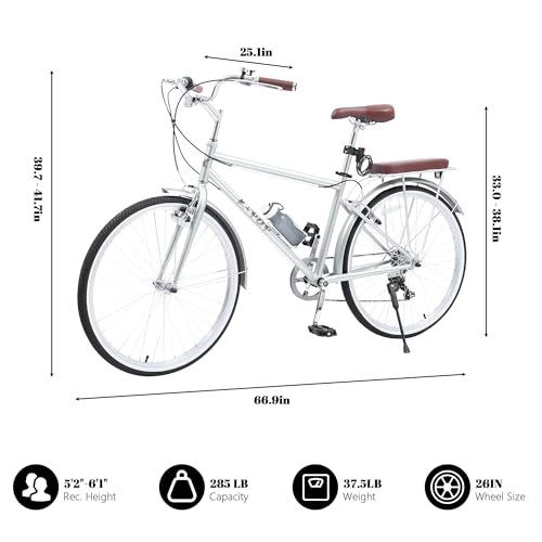 SAHISTCT Vélo Beach Cruiser 26 pouces • 26"