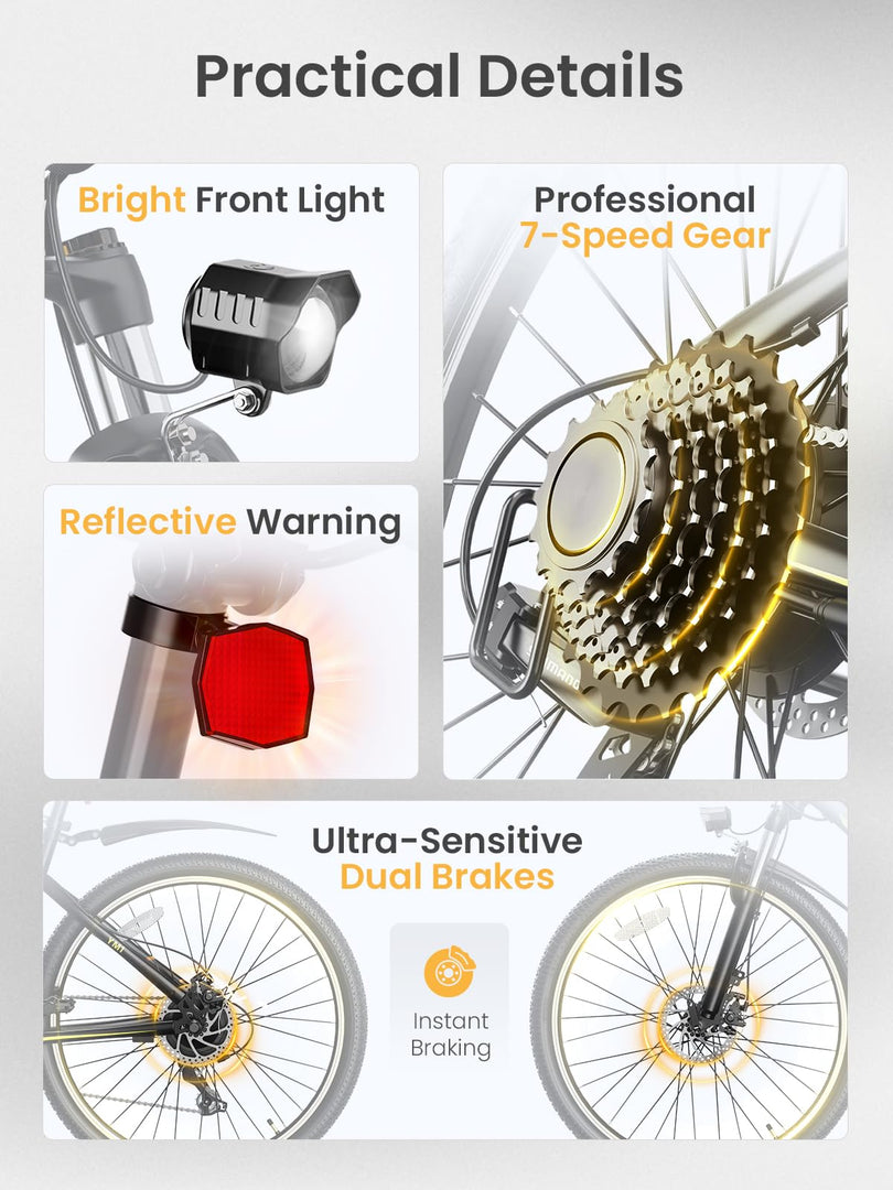 Heybike 750W Crête Brushless Jusqu'à • 750W 22 km/h 50 km