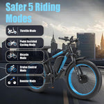 Charger l&#39;image dans la visionneuse de galerie, Vélo électrique tout-terrain AWD pour adultes, puissance maximale de 4 000 W, pneus larges de 26 pouces, double moteur, 55 km/h, batterie amovible 48 V 23 Ah, freins hydrauliques doubles rapides (V3, noir-vert)
