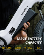 Charger l&#39;image dans la visionneuse de galerie, CYCROWN 1500W Crête City Cruiser 48V • Pneu Grand Cadre Bas…
