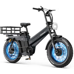 Load image into Gallery viewer, TESWAY Dual Motor Ebike 52V 3000W,Longest Range 200Miles 60AH Big Battery Electric Bike,Upgrade 4-Piston Hydraulic Brakes &amp; Full Suspension, 20&quot; Fat Tire 2 Seaters for Off-Road,Commute,Travel

