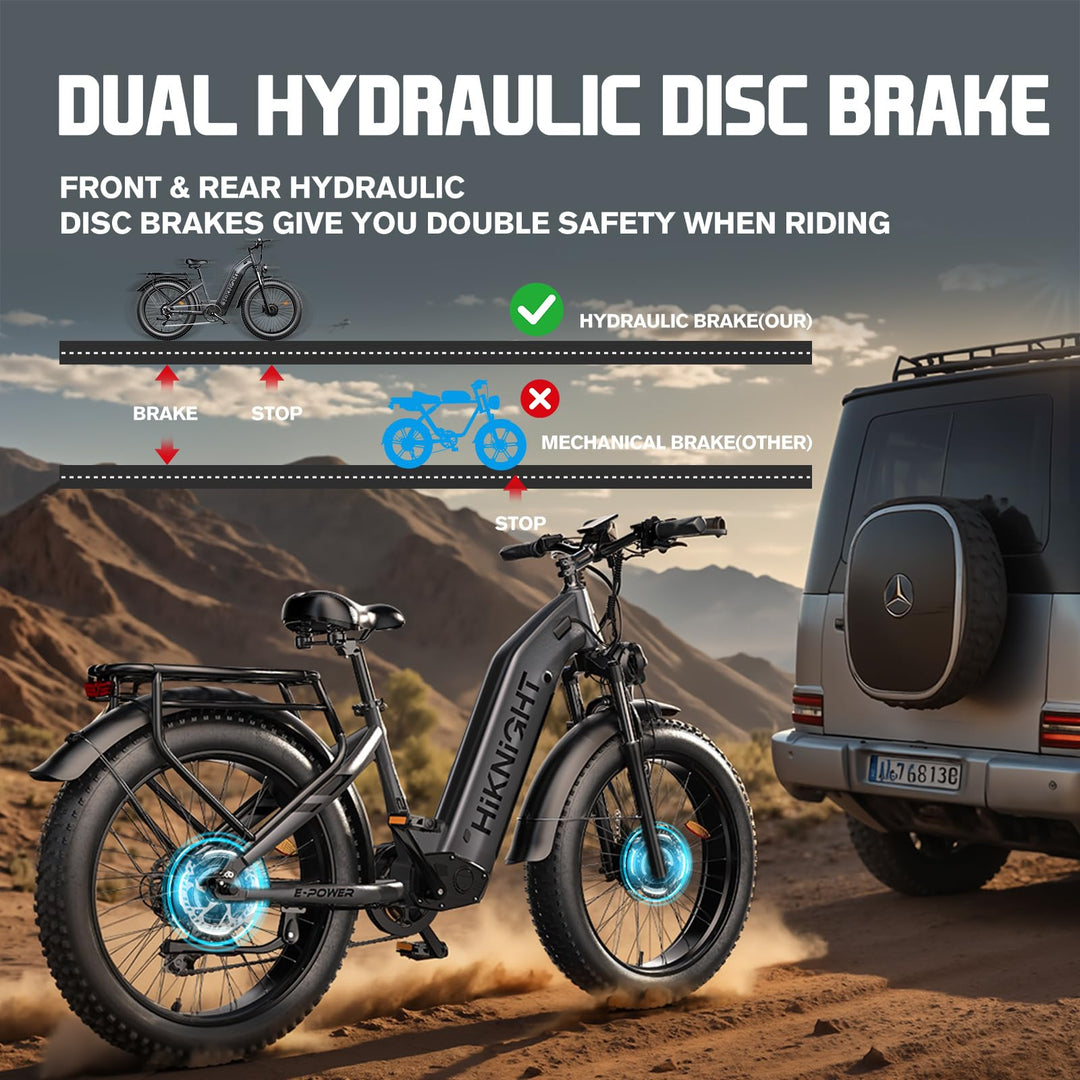 HiKNiGHT Double 3000W 52V 20Ah 26" • Double Moteur Pneu Large 3000W