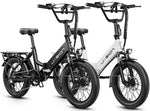 Charger l&#39;image dans la visionneuse de galerie, Vélos électriques pour adultes Jasion EB7 ST, vélo électrique pliable 45 km/h avec moteur de pointe de 1 200 W, autonomie de 88 km, batterie de 480 Wh, amortisseur, frein à disque, pneus 20&quot; x 3.0 pour la plage et la neige.
