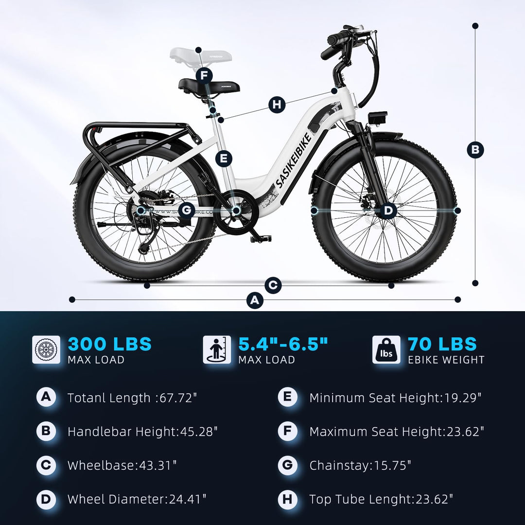 SASIKEIBIKE 1500W Crête et Ados 48V • Pneu Large 1500W…