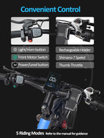 Charger l&#39;image dans la visionneuse de galerie, (26&#39;&#39; EB7 PRO, Bleu) Vélo électrique Peak 5000W à double moteur pour adultes, 52V 32AH, 90 miles et 45MPH E-Bike Fat Tire Vélos électriques tout suspendus, VTT 7 vitesses AWD, freins à disque hydrauliques
