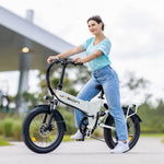 Charger l&#39;image dans la visionneuse de galerie, Vélos électriques pour adultes Jasion EB7 ST, vélo électrique pliable 45 km/h avec moteur de pointe de 1 200 W, autonomie de 88 km, batterie de 480 Wh, amortisseur, frein à disque, pneus 20&quot; x 3.0 pour la plage et la neige.

