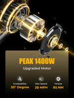 Charger l&#39;image dans la visionneuse de galerie, Vélo électrique Heybike Ranger 2.0 pour adultes, moteur amélioré de 1 400 W, 45 km/h [pneus larges de 20 pouces tout-terrain], batterie amovible de 600 Wh, vélo électrique pliable à suspension avant
