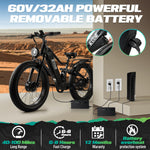 Charger l&#39;image dans la visionneuse de galerie, EcoE 5000W Double 52MPH avec 60V 32AH • Double Moteur Pneu Grand…

