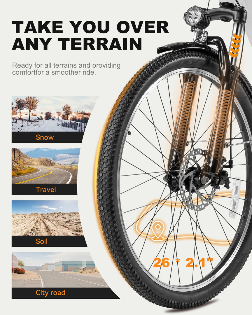 Vélo de banlieue électrique ACTBEST Cores 26" • 1 200 W 48 V 28 km/h