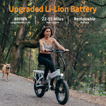 Charger l&#39;image dans la visionneuse de galerie, Vélos électriques pour adultes Jasion EB7 ST, vélo électrique pliable 45 km/h avec moteur de pointe de 1 200 W, autonomie de 88 km, batterie de 480 Wh, amortisseur, frein à disque, pneus 20&quot; x 3.0 pour la plage et la neige.
