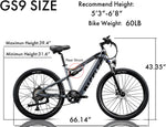 Charger l&#39;image dans la visionneuse de galerie, Vélo électrique PASELEC pour adultes avec moteur de pointe de 1 000 W, batterie de 768 Wh, autonomie maximale de 112 km et 45 km/h, VTT électrique tout suspendu de 27,5 pouces x 3,0 pouces, vélo de ville 8 vitesses avec frein à disque hydraulique
