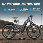Charger l&#39;image dans la visionneuse de galerie, HiKNiGHT Double 3000W 52V 20Ah 26&quot; • Double Moteur Pneu Large 3000W
