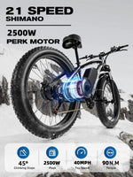 Charger l&#39;image dans la visionneuse de galerie, Vélo électrique tout-terrain (26&quot;-V7-Blanc-2000W) pour adultes, 2000W de puissance maximale, 2500W, batterie 52V 32AH, vitesse jusqu&#39;à 64 km/h, 160 km, 21 vitesses, pneus larges avec suspension à fourche avant
