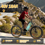 Charger l&#39;image dans la visionneuse de galerie, Vélo électrique PASELEC pour adultes avec moteur de pointe de 1 000 W, batterie de 768 Wh, autonomie maximale de 112 km et 45 km/h, VTT électrique tout suspendu de 27,5 pouces x 3,0 pouces, vélo de ville 8 vitesses avec frein à disque hydraulique
