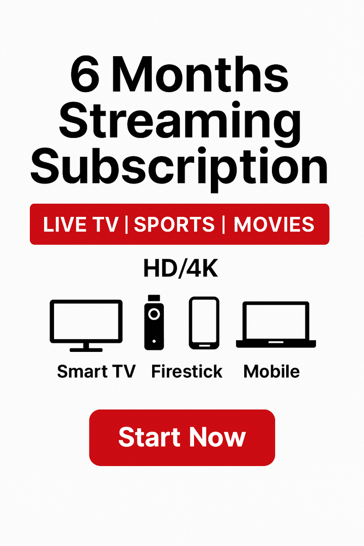 Subscription – Live TV + Sports + Movies (HD/4K)